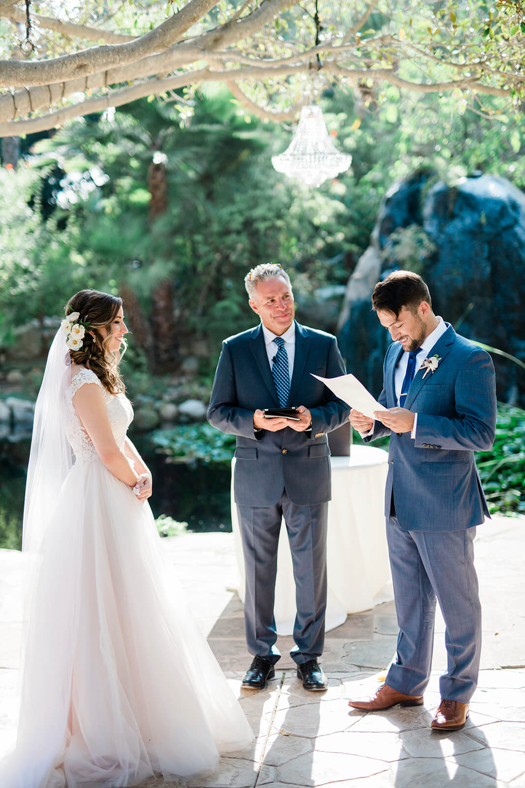 bride and groom, wedding photography, letter reading, ceremony