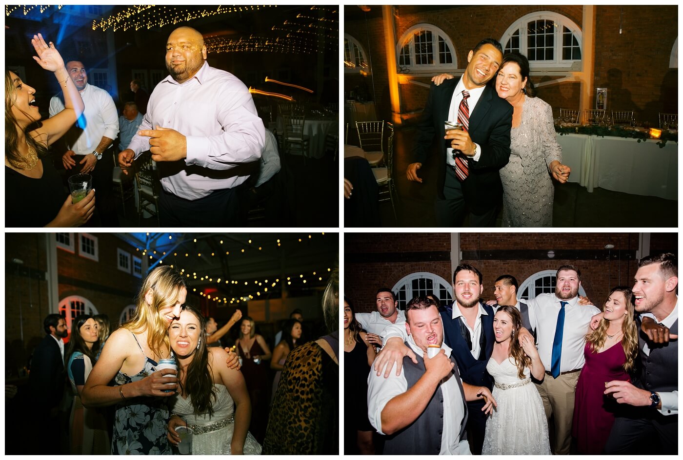 Wedding Reception at BRICK San Diego. Night photos of people dancing and wedding details
